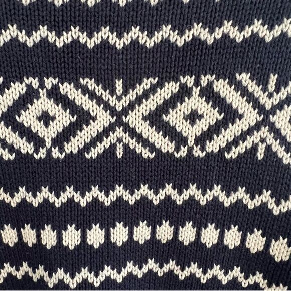 Banana Republic Mens Fair Isle Cardigan Sweater M Navy Preppy Academia Holiday - Picture 3 of 8